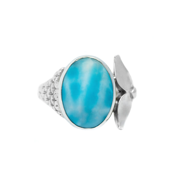 Leah Mermaid Tail Ring Larimar