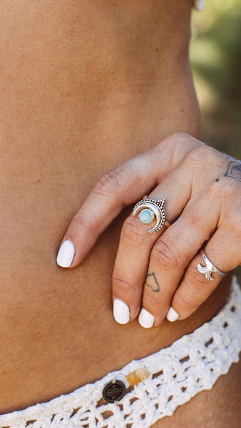 Star Seed Luna Larimar Ring