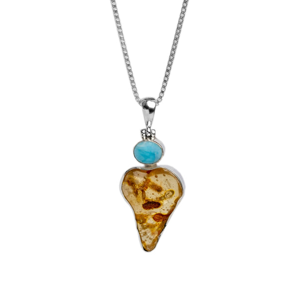 Nordic Amber Turquoise Pendant