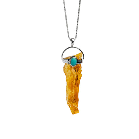 Brisingamen Amber Turquoise Pendant